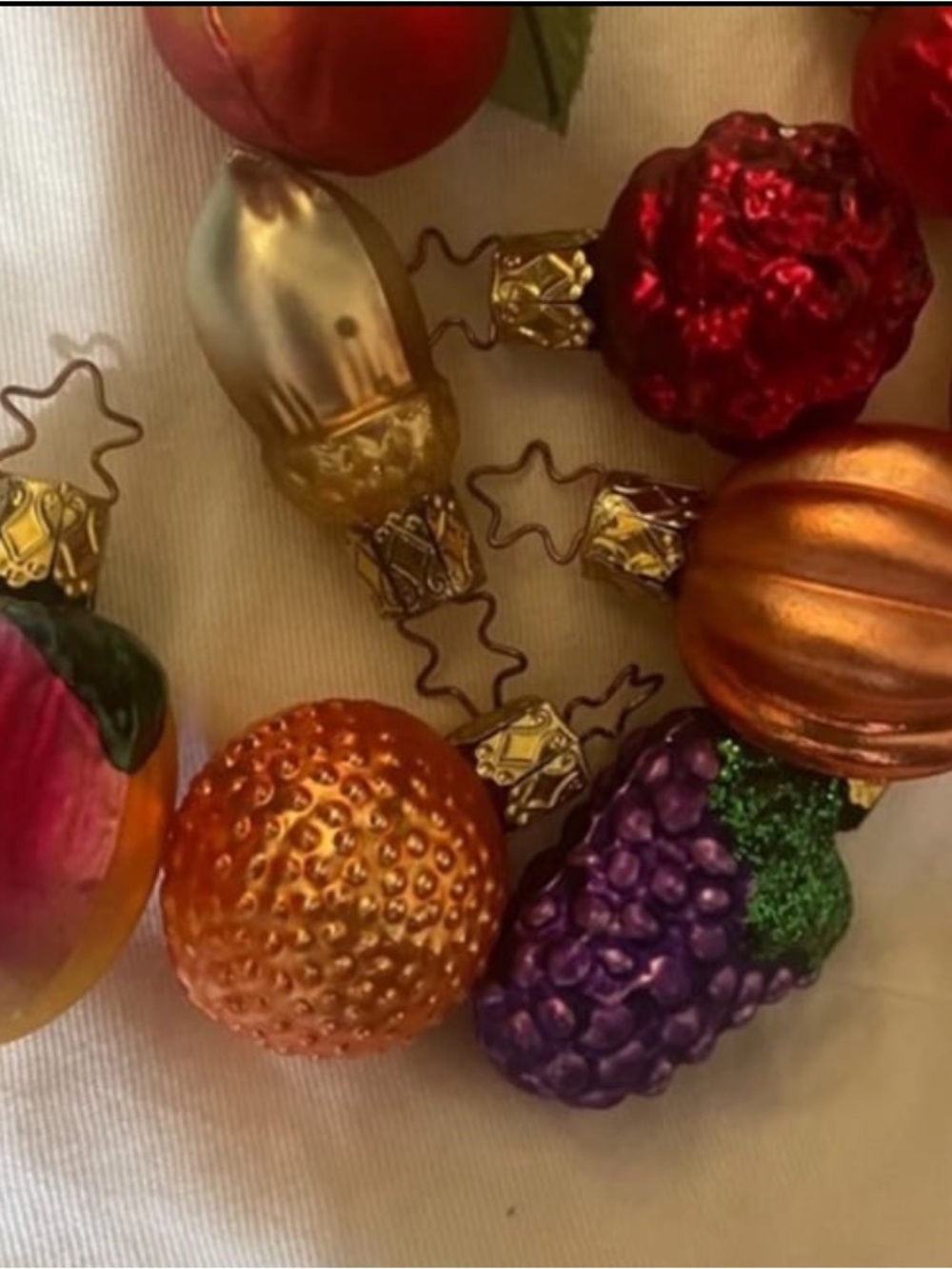 German inge-glas vintage old world Christmas fruit nature ornaments